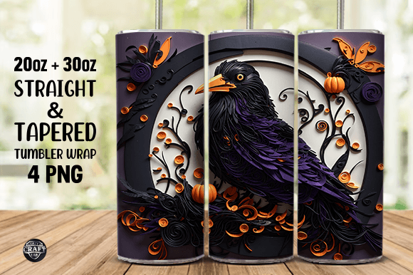 Download 3D Halloween Bird Tumbler Design 20oz Wr - Premium Resources