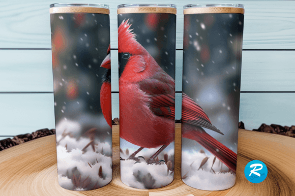 Download 3D Red Cardinal Bird Png Tumbler Design - Premium Bundle