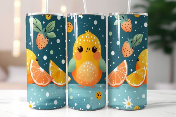 Download Citrus Bird Tumbler Design Wrap PNG - Premium Resources