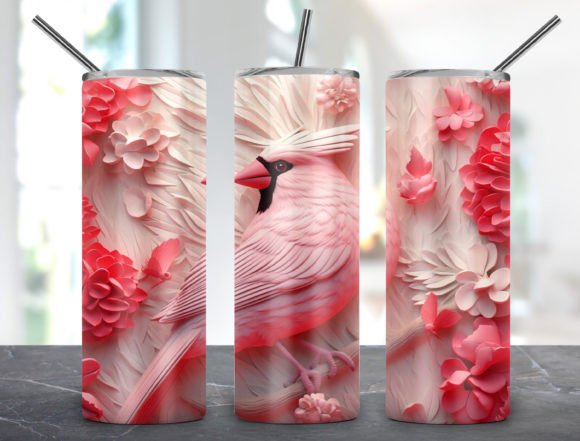 Download 3D Cardinal Bird Tumbler Design 20oz - Premium Resources