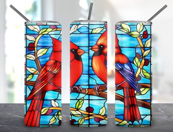 Download 4th July Cardinal Bird Tumbler Design - Premium Resources