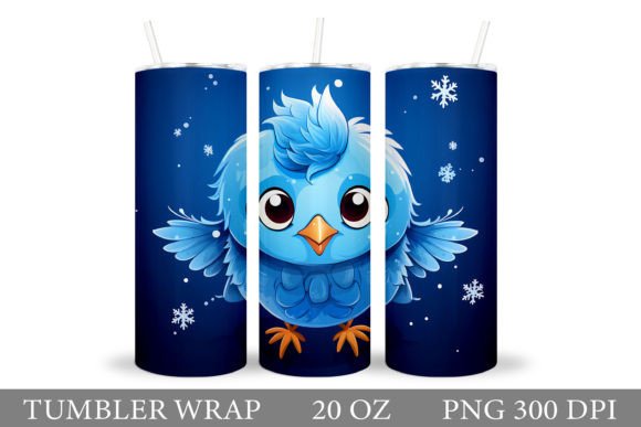 Download Cute Bird Tumbler Design. Winter Bird Tu - Premium Resources